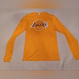 Mens LA Lakers T-Shirt SMALL Yellow 🆕 Los Angeles Cotton Shirt 🏀 NBA